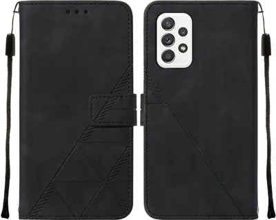 Obrázek produktu pro Flipové kožené pouzdro pro Samsung Galaxy A72 4G / 5G peněženkový design pouzdro s embosováním, držákem karet a stojánkem černé