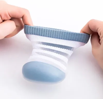 Obrázek produktu pro Dětské spodní ponožky, prodyšné, elastické, neklouzavé, z měkké bavlny, pružná stélka pro batolata, modré, 5,3 palce, 22/23