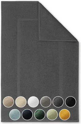 Immagine prodotto di Tappetino da bagno Unyqoos® 51x79 cm – tappetino da doccia morbido in 100% cotone, OEKO-TEX Standard 100, 1200 g/m², colore antracite, lavabile a 40°C, adatto all'asciugatrice