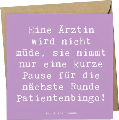 Produktbild von Mr. & Mrs. Panda Grußkarte Spruch Ärztin Pause - Lavendeltraum - Geschenk, Hingabe, Berufe, Geschenke mit Herz, Glückwunschkarte, handgefertigte, anlasskarte, Beruf