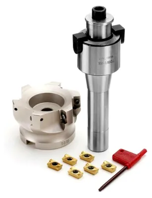 Produktbild von Planfräser-Set, 400R 80 mm Planfräser CNC-Fräser + R8 FMB27 Werkzeughalter + 6 Hartmetall