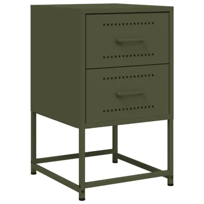 Image de Table de chevet vert olive 36x39x60,5 cm acier