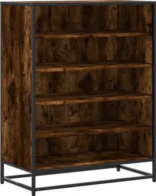 Produktbild von vidaXL Schuhschrank Räuchereiche 75x38x97,5 cm Holzwerkstoff Metall