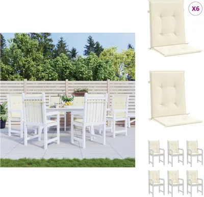 Immagine prodotto di vidaXL Cuscini per sedie da giardino per schienale basso 6 pz. Crema 100x50x3 cm - Cuscino di seduta