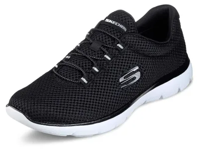 Productafbeelding van Skechers dames trainingsschoenen Summits, zwart mesh/wit accenten, maat 37,5 EU
