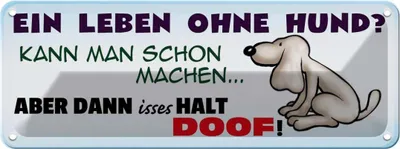Produktbild von vianmo Blechschild 10x27 cm ein Leben ohne Hund Tier Haustier