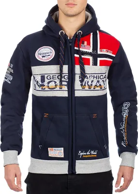 Produktbild von Geographical Norway Herren Regular Fit Sweatjacke flyer Navy S