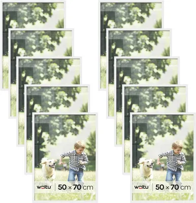 Produktbild von 10-teiliges Fotorahmen-Set mit Passepartout | Weiß | 50x70 cm