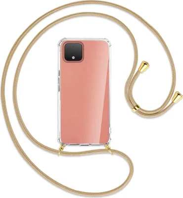 Produktbild von Handykette Backcover-Schutzhülle mit Band (Metall goldfarben) für Google Pixel 4 XL - caramel