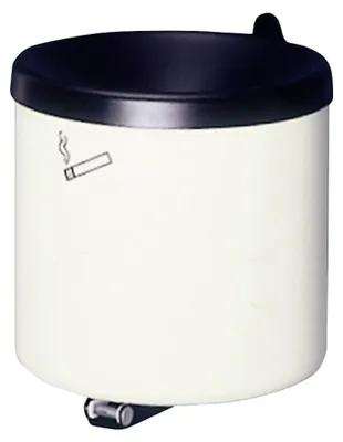 Produktbild von Robuster Ascher zur Wandmontage | 2,4 Liter, HxBxT 16x15,5x15,5cm | Stahl | Weiß
