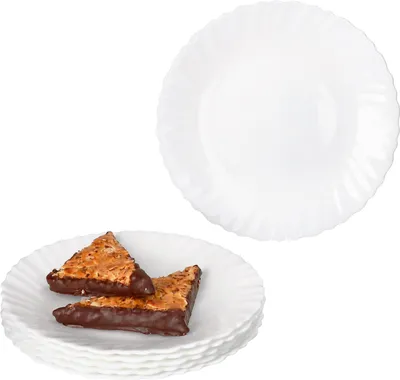 Obrázek produktu pro 6x dortový talíř Arkona opálové sklo 19 cm bílý snídaňový talíř malý dezertní salát