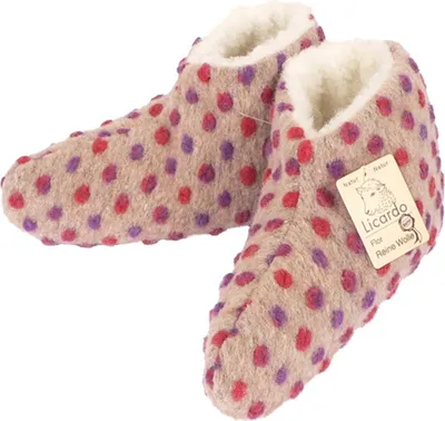 Produktbild von Hausschuhe Bettschuhe Wolle Noppen beige Linke