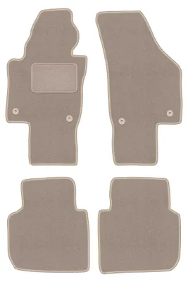 Obrázok produktu pre Velúrové autokoberce pre: Volkswagen Passat B6 / B7 USA 2005-2014 (sedan/kombi) – sada 4 ks, béžové, na mieru – Wielganizator LUX