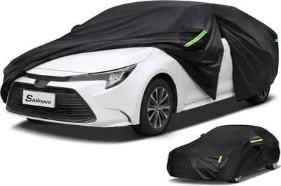 Obrázok produktu pre Ochranný obal na auto Sailnovo, vodotesný, 7 vrstiev, pre kupé, s UV ochranou, vhodný do všetkých poveternostných podmienok, univerzálna veľkosť s zipsom, pre modely BMW, chráni pred snehom a slnkom (pre kupé, rozmer 470 x 178 x 120 cm) – veľkosť A1, vhodné aj pre sedan