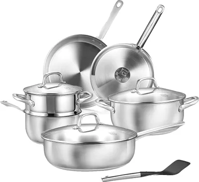 Produktbild von Kochgeschirrset, umweltfreundlich, einschließlich Topfdeckel, 10Pcs