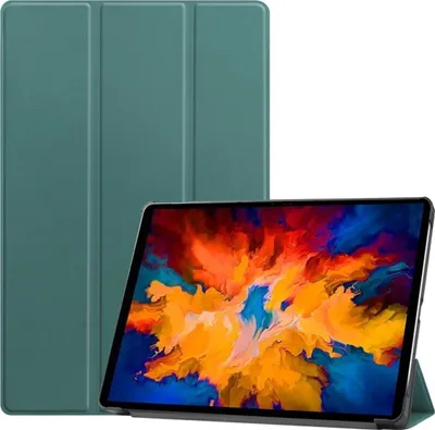 Produktbild von König Design Tablet-Hülle kompatibel mit Lenovo Tab P11 Pro TB-J706L (11.5") Kunstleder Smart Cover Case Etui Dunkelgrün