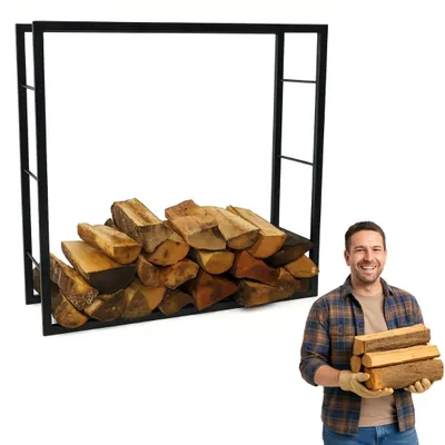Produktbild von Anwicar Kaminholzregal Innen, Schwarz 100 x 100 x 30 cm