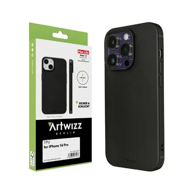 Produktbild von ARTWIZZ TPU Case für iPhone 14 Pro - Robuste Elastische Hülle mit matter Rückseite - Schwarz