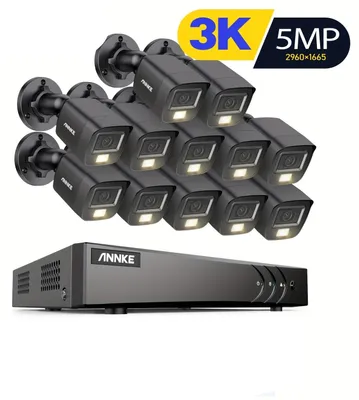 Obrázok produktu pre Bezpečnostná sada s 12 kamerami pre video dohľad, rozlíšenie 3K, detekcia pomocou umelej inteligencie a možnosť nahrávania zvuku