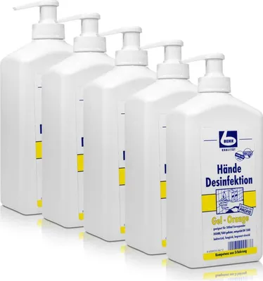 Produktbild von Dr. Becher Hände Desinfektion Gel-Orange 500ml (5er Pack)