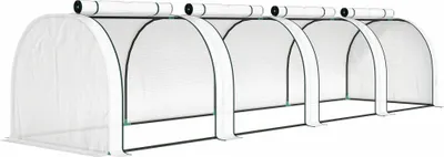 Obrázek produktu pro Zimní skleník s rolovacími dveřmi na zip, 395x100x80 cm