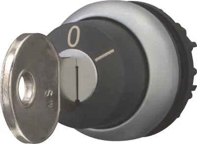 Zdjęcie produktu dla Eaton M22-WRS-MS3, Przełącznik kluczykowy, Plastik, Czarny, Srebrny, IP66, 29,7 mm, 39,6 mm