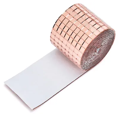 Obrázek produktu pro 4 x 100 cm, 1464 zrn, samolepicí mozaikové dlaždice, nástěnné samolepky, inovativní skleněné zrcadla pro kutily, domácí dekorace, KTV, růžové zlato