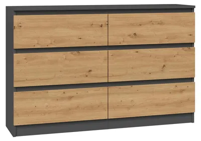 Obrázok produktu pre Široká zásuvková komoda TAAVI - dub artisan / antracitová