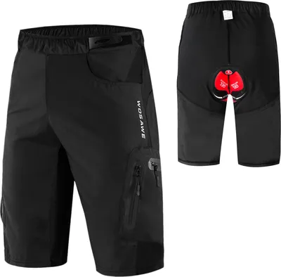 Produktbild von Herren 2 in 1 Radhose Atmungsaktive, schnell trocknende MTB-Mountainbike-Baggy-Shorts mit 3D-Polsterung