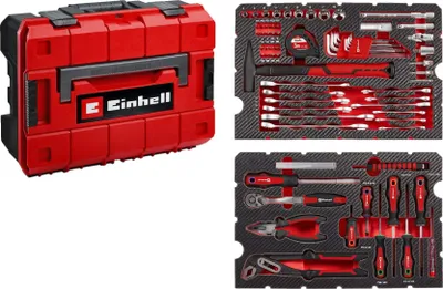 Produktbild von Originálny 80-dielny kufrík na náradie Einhell E-CASE (sada náradia v robustnom, stohovateľnom plastovom kufríku ako ideálne základné vybavenie do domácnosti, dielne alebo na cesty)