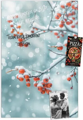 Produktbild von Magnettafel 60x90cm Pinnwand Whiteboard beschreibbar - Beeren im Schnee