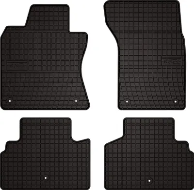 Produktbild von Gummifußmatten passend für Infiniti Q50 (Limousine, Bj. 2013-) –  schwarz, passgenau, mit Befestigungen set 4 Stk. - Gummi-Automatten