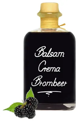 Immagine prodotto di Crema balsamica al lampone, 0,5L, con un'acidità del 3%, realizzata con vera crema di aceto balsamico di Modena IGP