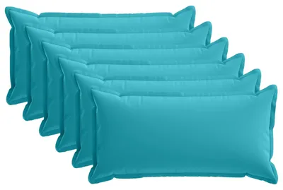 Productafbeelding van vidaXL Kussenhoezen, 6 stuks, HOUTEN, turquoise, 40 x 80 cm, polyester