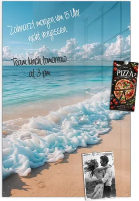 Produktbild von Magnettafel 40x60cm Pinnwand Whiteboard beschreibbar - Strand Surf Wellen