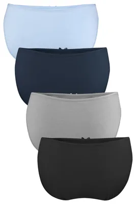Produktbild von Fabio Farini - 4 Stück Damen Bikinislip Unterhosen - Unterwäsche aus Baumwolle mit Stretch im klassisch sportlichen Design mit Schleifchen