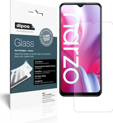 Produktbild von 1x Schutzfolie für Oppo Realme Narzo 20 matt - Anti-Shock 9H Folie dipos Glass Kunststoffglas