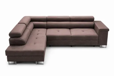 Produktbild von Ecksofa L-Form ALVARO in Braun 275 x 90 x 202 cm mit Schlaffunktion und Bettkasten Links, KI-generiertes Bild