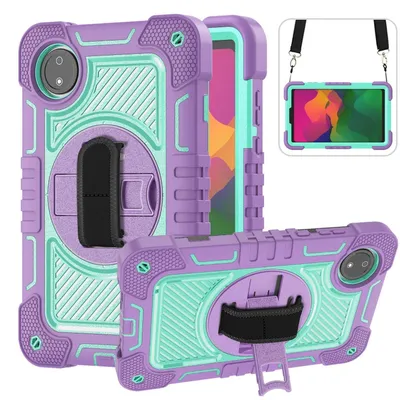 Immagine prodotto di Per Xiaomi Redmi Pad SE 8.7 Stand-Up Hybrid 360 gradi all'aperto con custodia per tablet con cinturino Viola / Blu