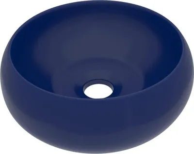 Produktbild von vidaXL s Waschbecken Rund Matt Dunkelblau 40x15 cm Keramik