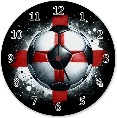 Produktbild von Fußball Englische Flagge Wanduhr aus Alu