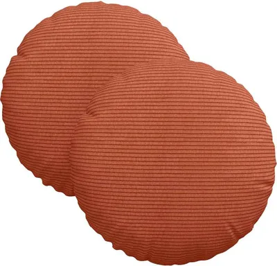 Produktbild von vidaXL Sitzkissen 2 stk. Cordstoff Rot-Orange Ø30 x 13 cm