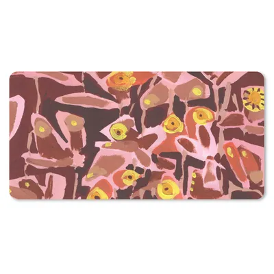 Produktbild von MuchoWow® Schreibtischunterlage Braun - Retro - Schmetterlinge - Tiere - Hippie 80x40 cm - XXL Mauspad - Gaming Mauspad