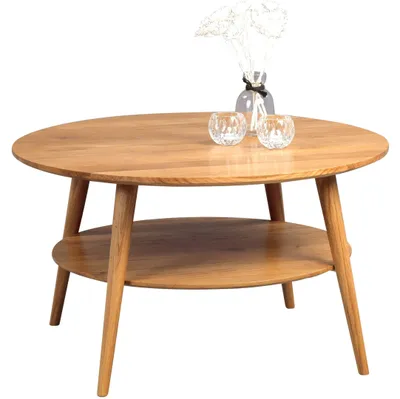 Produktbild von Couchtisch Stella in braun - Wildeiche massiv ge”lt - Holz, 80 x 80 x 45 cm
