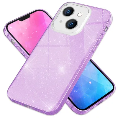 Obrázek produktu pro Pouzdro pro iPhone 14 Plus - Glitter Cover Hybrid Silicone Mobile Phone Case Glitter Case Purple