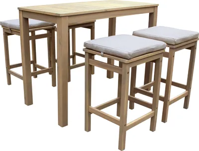 Image de Mange debout ARUBA en acacia 4 places - coussins sable