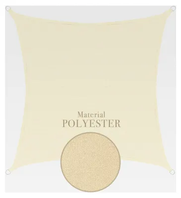 Produktbild von Wasserdichtes Sonnensegel aus Polyester 3x3m quadratisch - Creme
