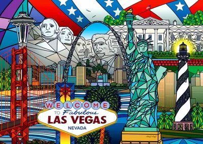 Image de ENJOY Puzzle Collage de monuments américains 1000 pièces