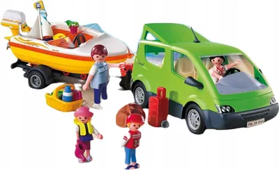 Produktbild von PLAYMOBIL Coche Familiar con Lancha, Kunststoff, Multi