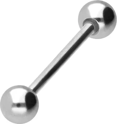 Produktbild von Zungenpiercing, Intim-Piercing Chirurgenstahl Barbell Silber Stablänge: 12mm + Stabstärke: 0,8mm + Kugelgröße: 3mm